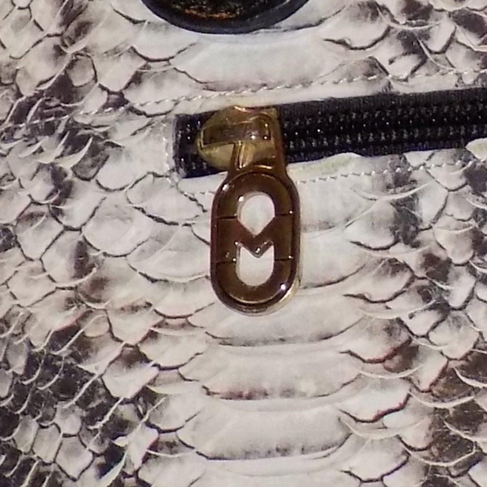 Marino Orlandi accordian bag snake embossed leather Italy - Picture 3 of 11